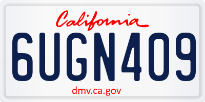 CA license plate 6UGN409