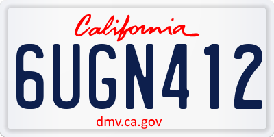 CA license plate 6UGN412