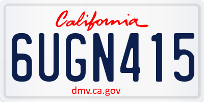 CA license plate 6UGN415
