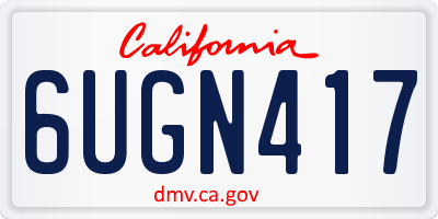 CA license plate 6UGN417