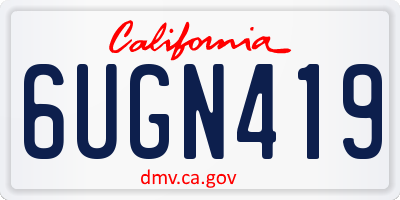 CA license plate 6UGN419
