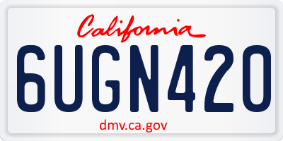 CA license plate 6UGN420