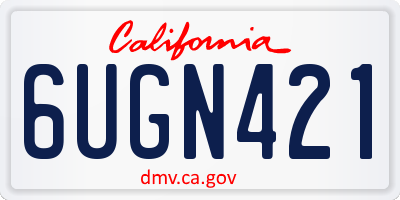CA license plate 6UGN421