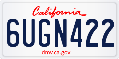 CA license plate 6UGN422