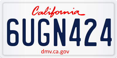 CA license plate 6UGN424