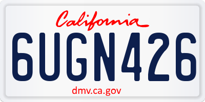 CA license plate 6UGN426