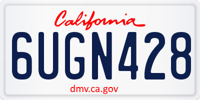 CA license plate 6UGN428