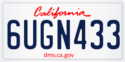 CA license plate 6UGN433