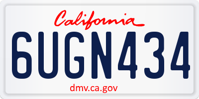 CA license plate 6UGN434