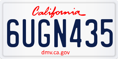 CA license plate 6UGN435