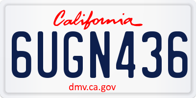 CA license plate 6UGN436