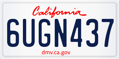 CA license plate 6UGN437
