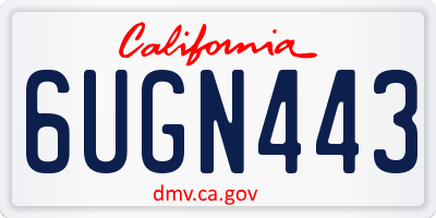 CA license plate 6UGN443