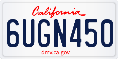 CA license plate 6UGN450