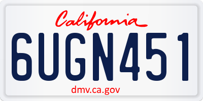 CA license plate 6UGN451