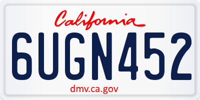 CA license plate 6UGN452