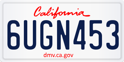 CA license plate 6UGN453