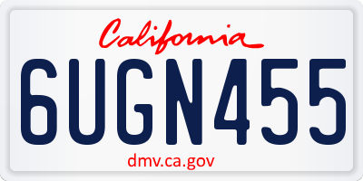 CA license plate 6UGN455