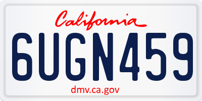 CA license plate 6UGN459