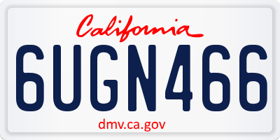 CA license plate 6UGN466