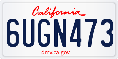 CA license plate 6UGN473