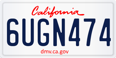 CA license plate 6UGN474