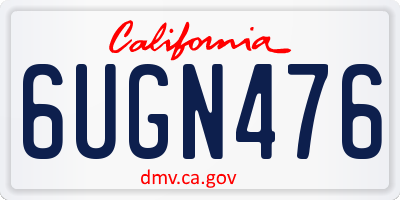 CA license plate 6UGN476