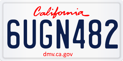 CA license plate 6UGN482
