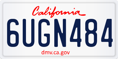 CA license plate 6UGN484