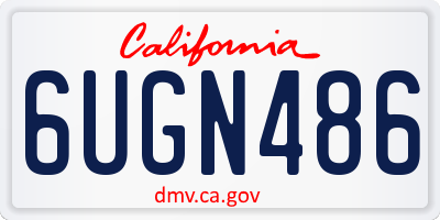 CA license plate 6UGN486