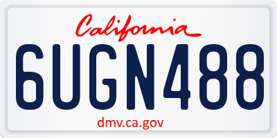 CA license plate 6UGN488