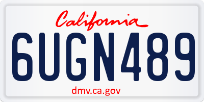 CA license plate 6UGN489