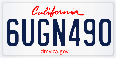 CA license plate 6UGN490
