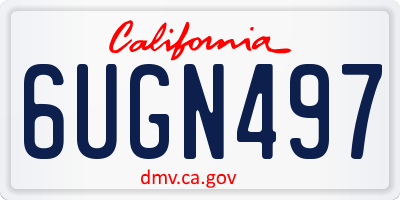 CA license plate 6UGN497