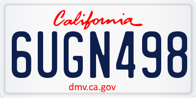 CA license plate 6UGN498
