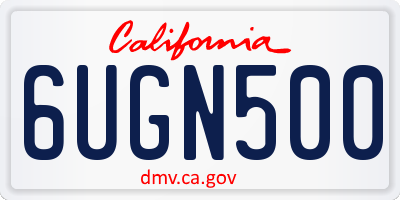 CA license plate 6UGN500