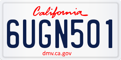 CA license plate 6UGN501