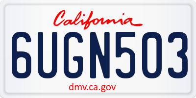 CA license plate 6UGN503