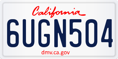 CA license plate 6UGN504