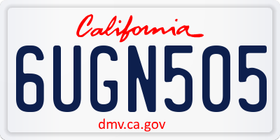 CA license plate 6UGN505