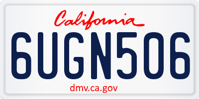 CA license plate 6UGN506