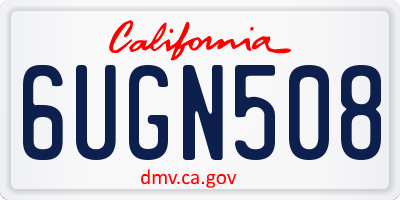 CA license plate 6UGN508
