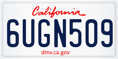 CA license plate 6UGN509