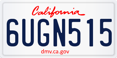 CA license plate 6UGN515