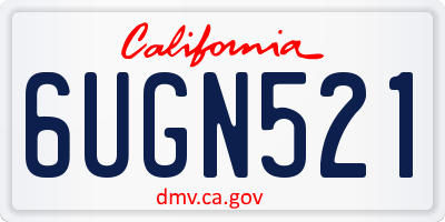 CA license plate 6UGN521