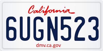 CA license plate 6UGN523