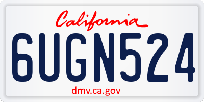 CA license plate 6UGN524