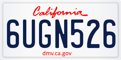 CA license plate 6UGN526