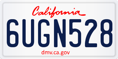 CA license plate 6UGN528
