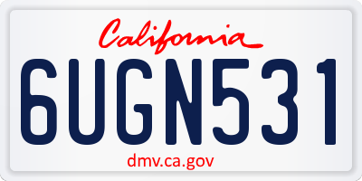 CA license plate 6UGN531